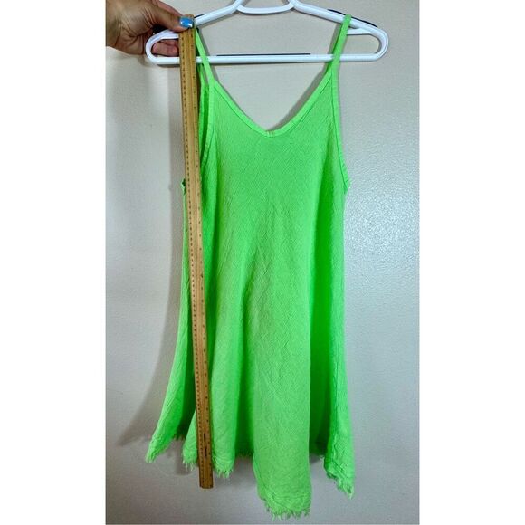 NWT Colette Mon Gilet 100% Linen Lightweight Green Raw Hem Dress Small - Picture 6 of 9